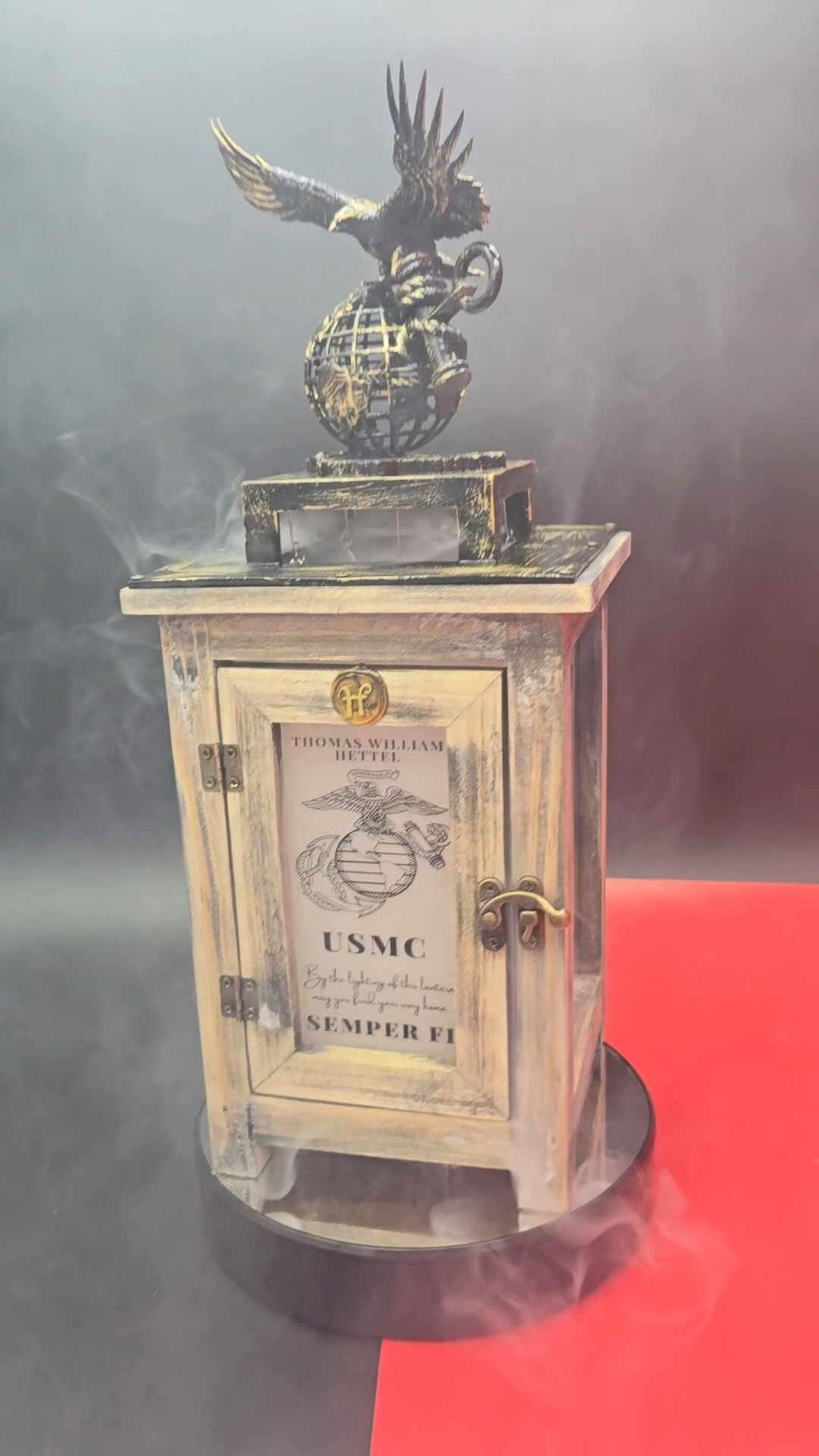 USMC Crucible Lantern with EGA Top & LED Candle | Bootcamp Gift
