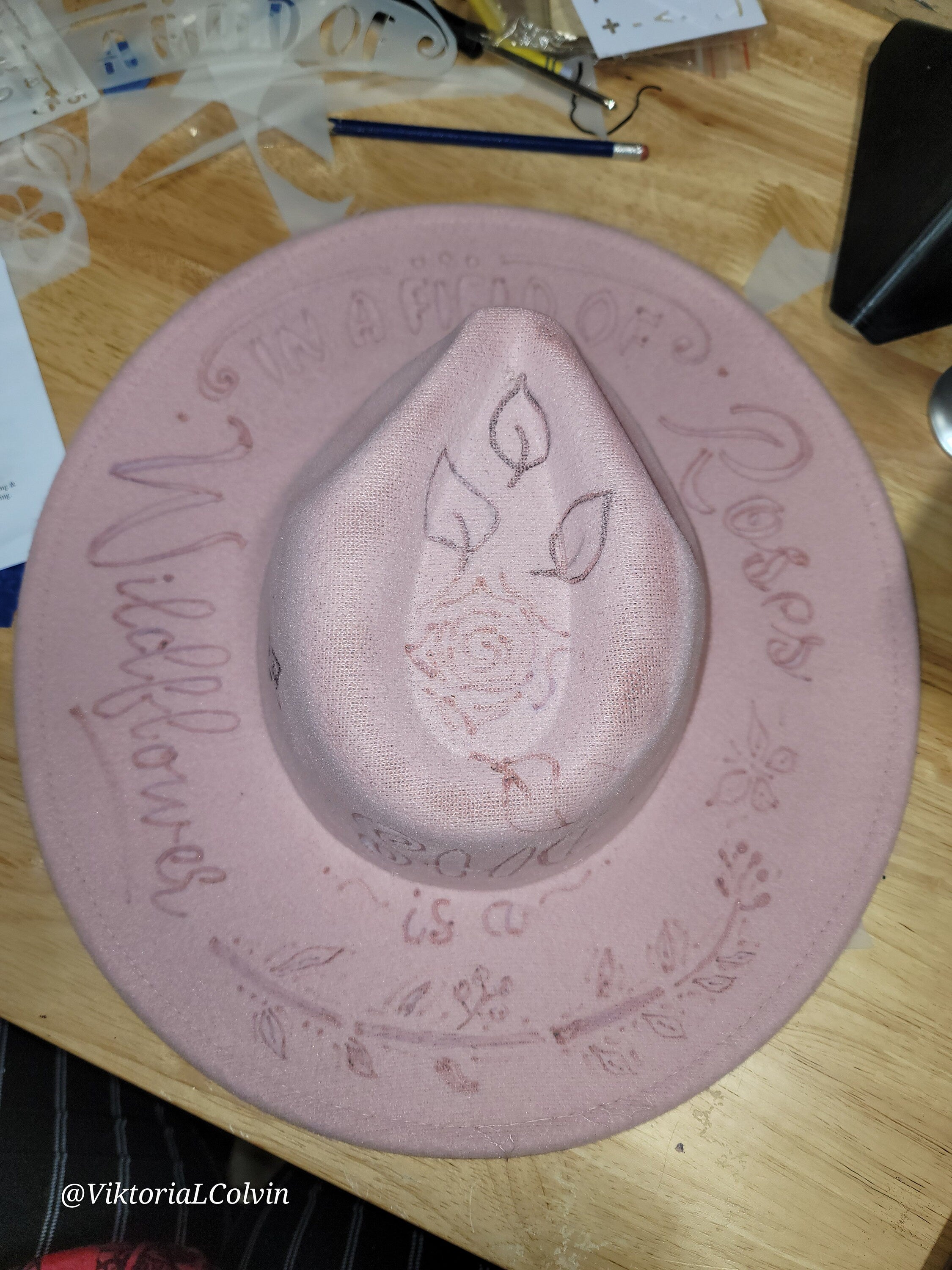 Custom Burned Hat Design | Handcrafted by Veteran | Unique Western Art