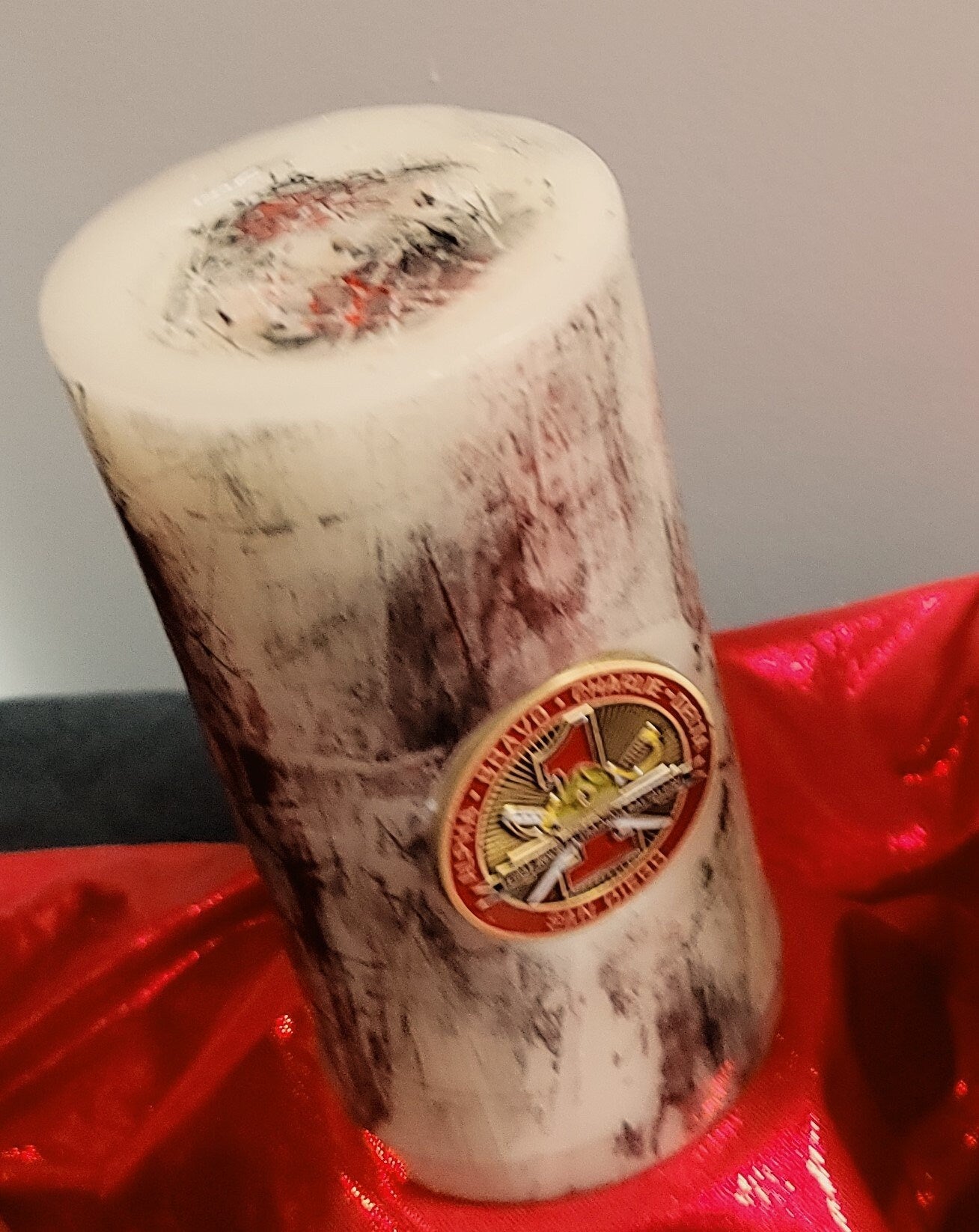 Real Flame Crucible Candle with Embedded Coins | USMC Bootcamp Keepsake