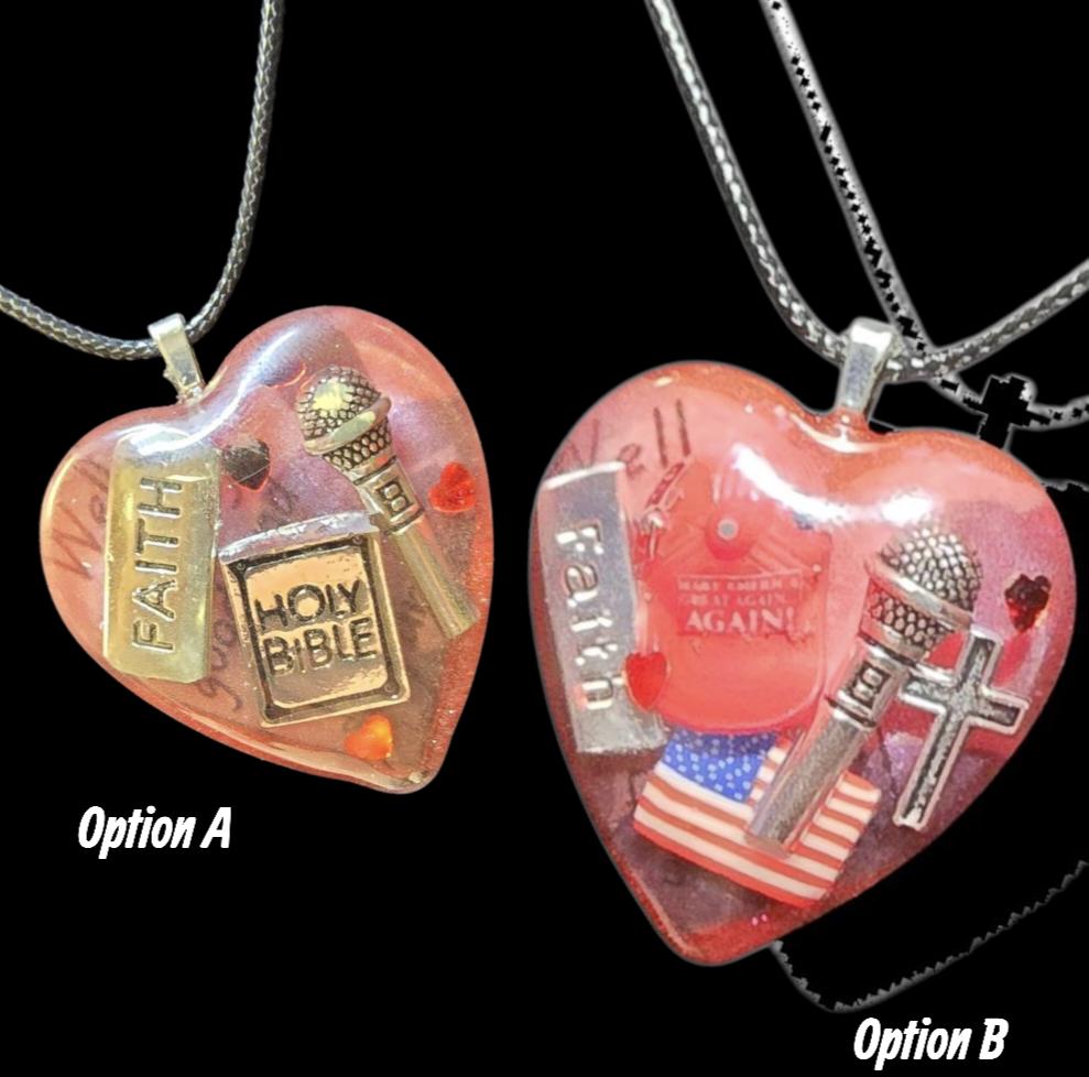 Charlie Kirk Faith Pendant | Handcrafted Christian Jewelry with Cross Charm