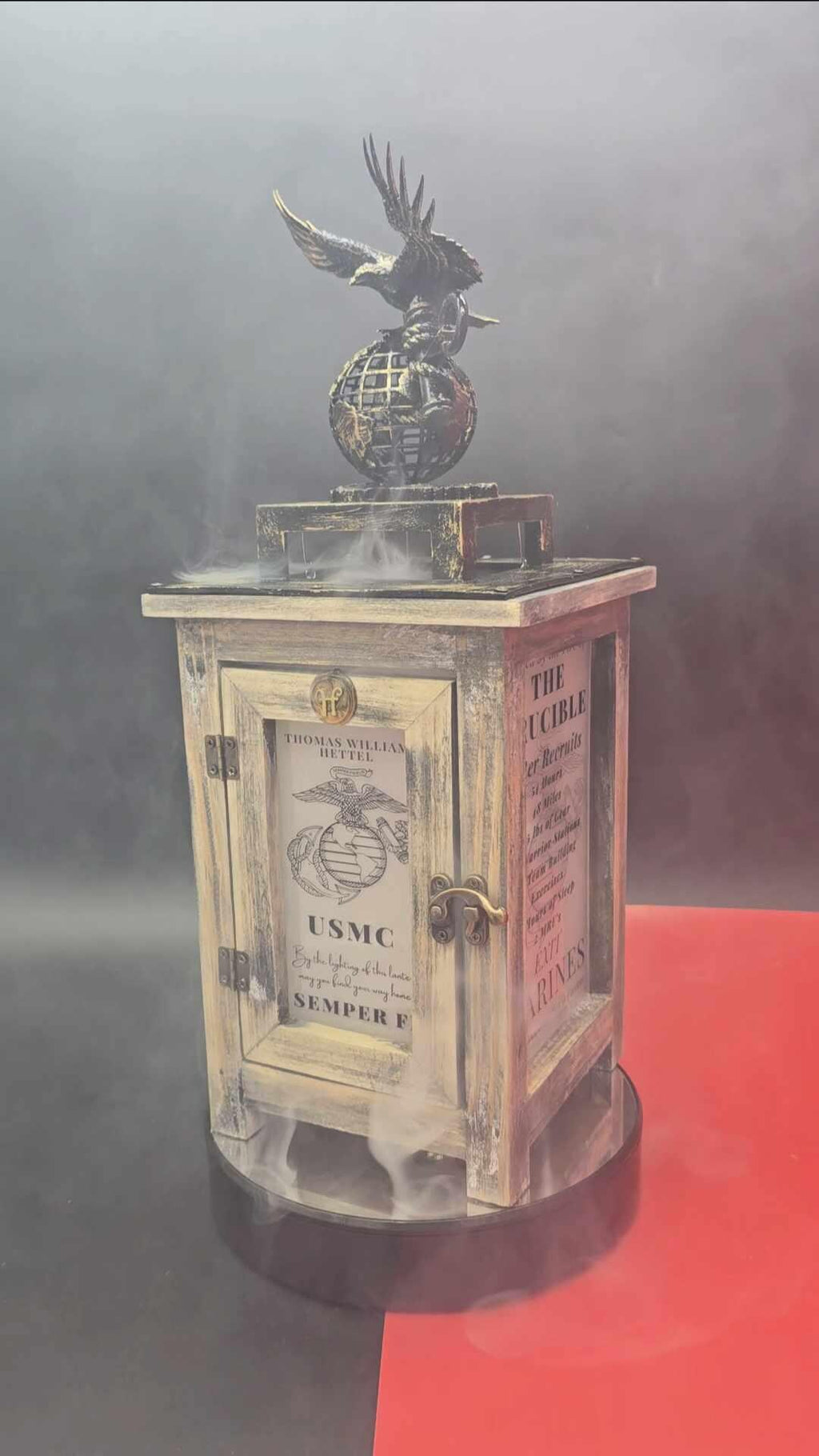 USMC Crucible Lantern with EGA Top & LED Candle | Bootcamp Gift