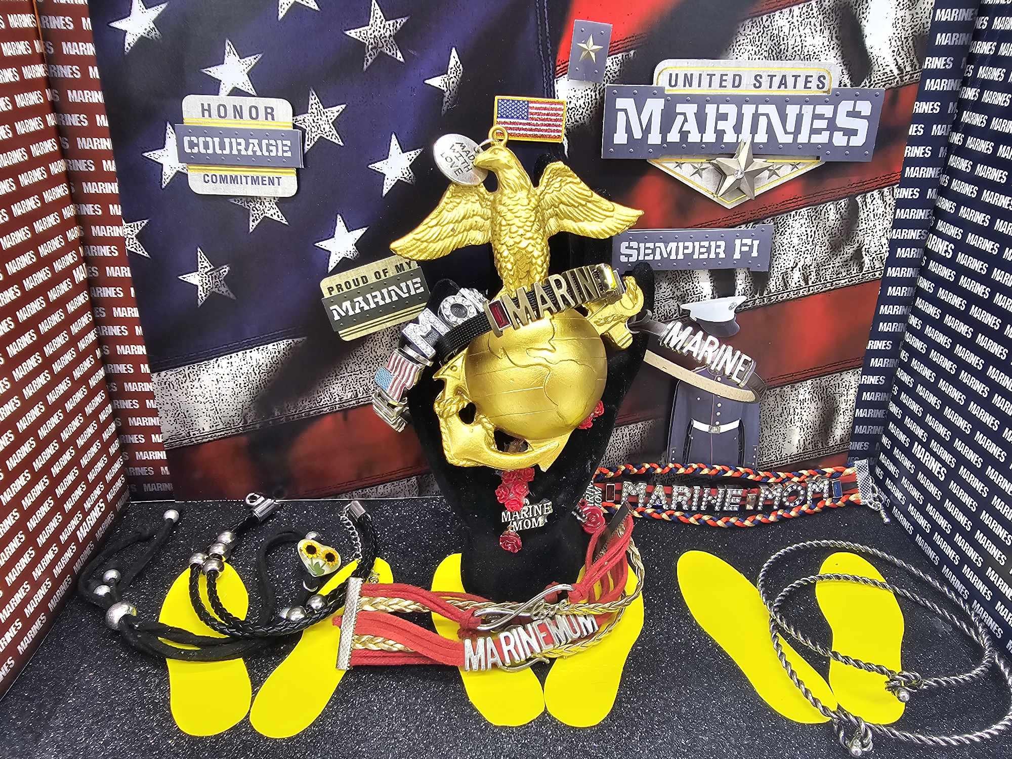 Marine Mom Bracelet | Handcrafted for Bootcamp Graduation | USMC Jewelry