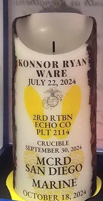 LED Crucible Candle for Lantern | USMC Bootcamp Gift | Veteran-Made