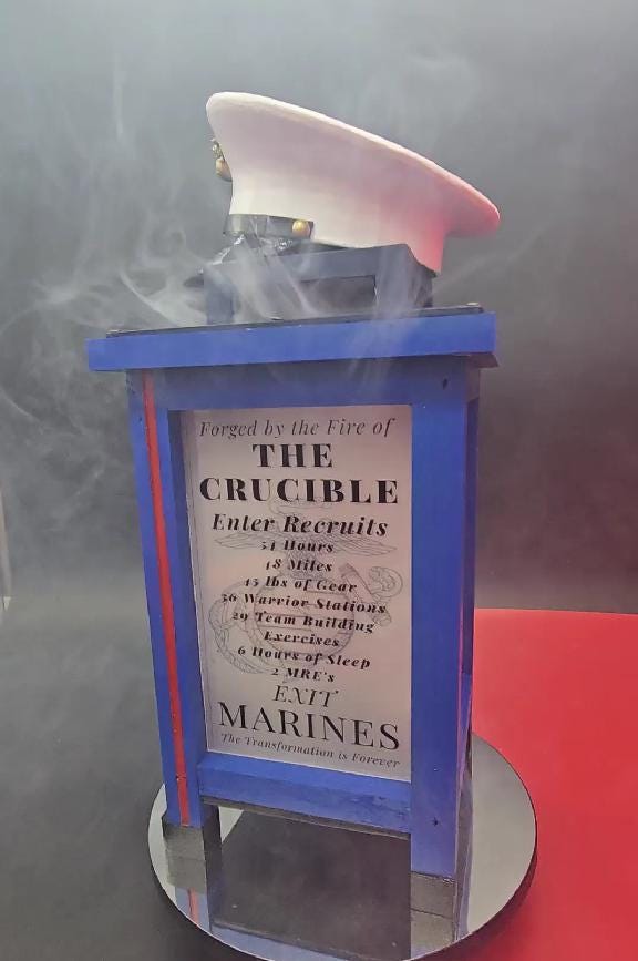 Dress Blues USMC Crucible Lantern | Bootcamp Keepsake