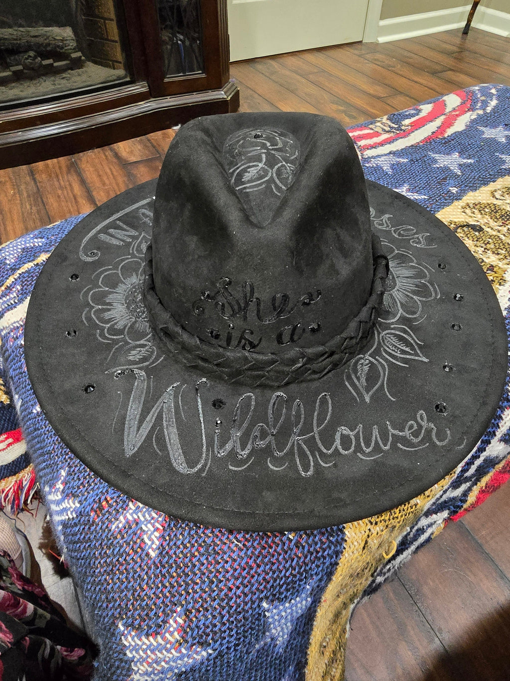 Custom Burned Hat Design | Handcrafted by Veteran | Unique Western Art