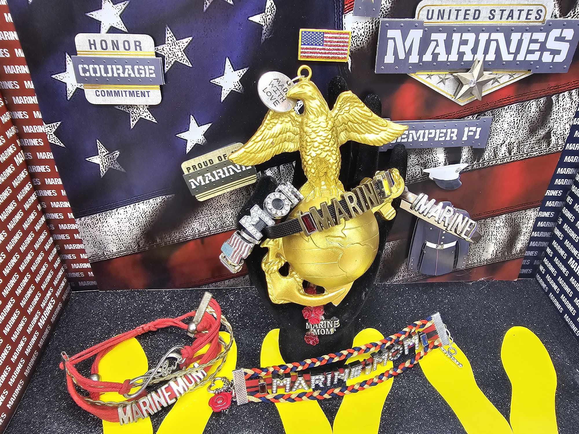 Marine Mom Bracelet | Handcrafted for Bootcamp Graduation | USMC Jewelry