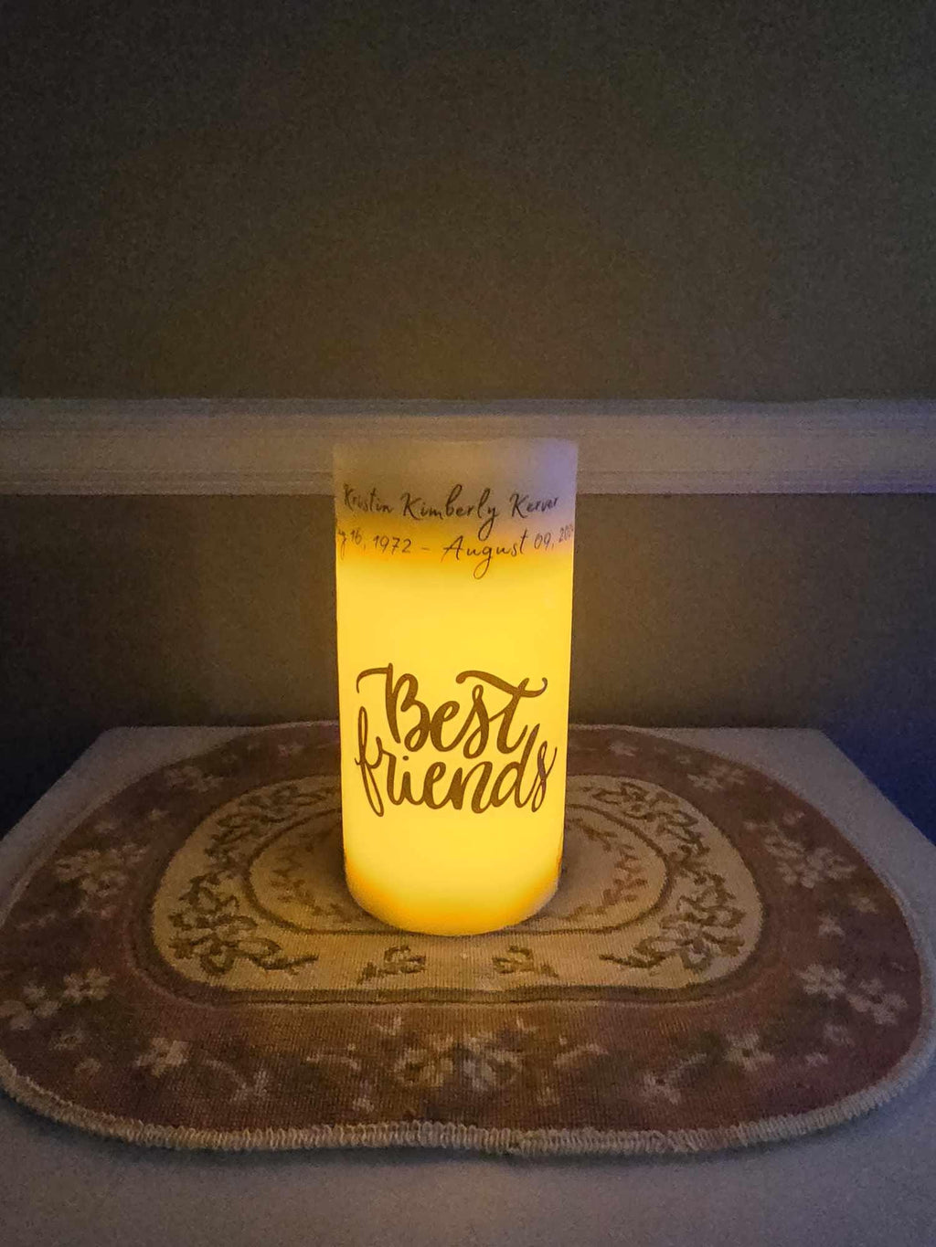 Custom Memorial Candle with Timer | Personalized Angel Design | Eternal Tribute