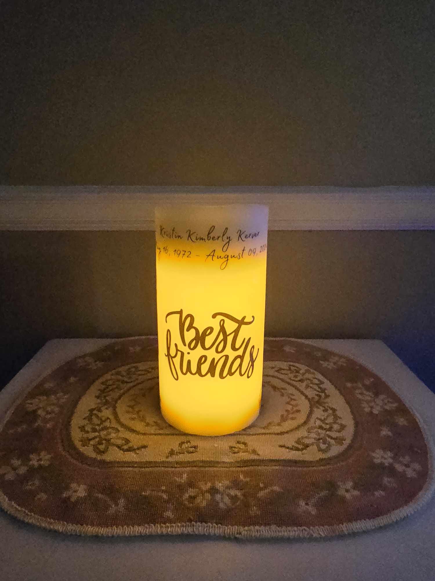 Custom Memorial Candle with Timer | Personalized Angel Design | Eternal Tribute