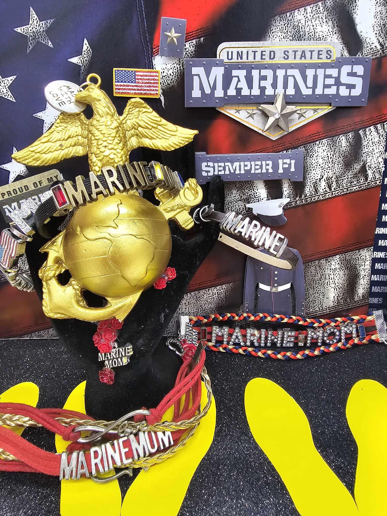 Marine Mom Bracelet | Handcrafted for Bootcamp Graduation | USMC Jewelry