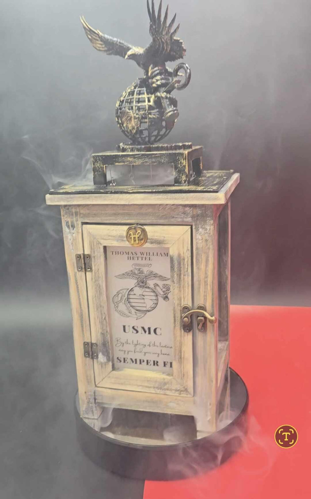 USMC Crucible Lantern with EGA Top & LED Candle | Bootcamp Gift