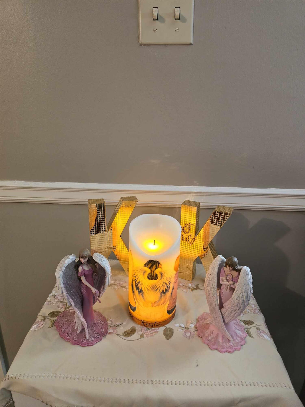 Custom Memorial Candle with Timer | Personalized Angel Design | Eternal Tribute