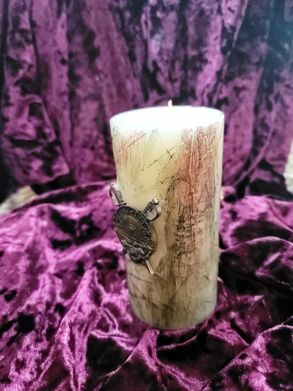 Real Flame Crucible Candle with Embedded Coins | USMC Bootcamp Keepsake