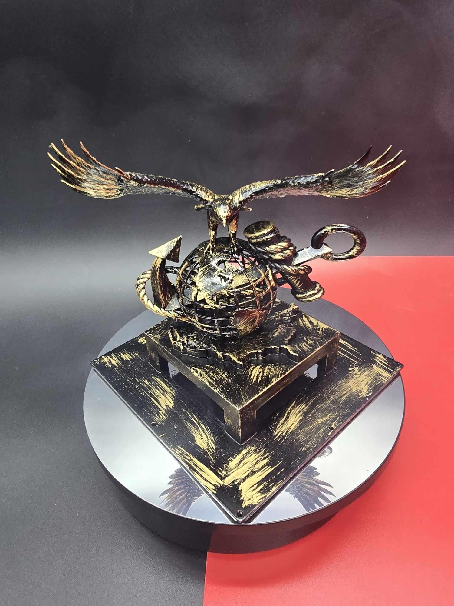USMC Crucible Lantern with EGA Top & LED Candle | Bootcamp Gift